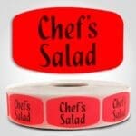 chef salad Label Red Dayglo Sticker