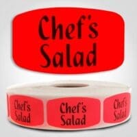 chef salad Label Red Dayglo Sticker