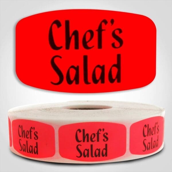 chef salad Label Red Dayglo Sticker