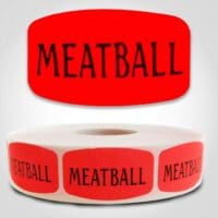 meatball Label Red Dayglo Sticker