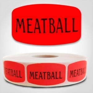 meatball Label Red Dayglo Sticker
