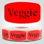 veggie Label Red Dayglo Sticker