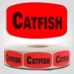 catfish Label Red Dayglo Sticker