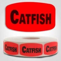 catfish Label Red Dayglo Sticker