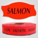 salmon Label Red Dayglo Sticker