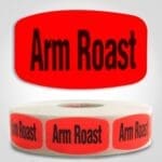 arm roast Label Red Dayglo Sticker
