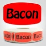 bacon Label Red Dayglo Sticker