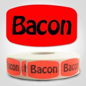 bacon Label Red Dayglo Sticker