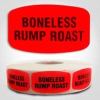 boneless rump roast Label Red Dayglo Sticker