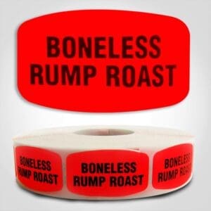 boneless rump roast Label Red Dayglo Sticker