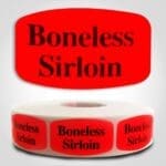 boneless sirloin Label Red Dayglo Sticker