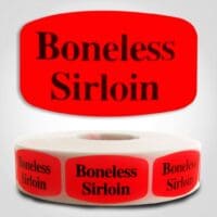 boneless sirloin Label Red Dayglo Sticker
