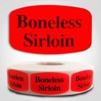 boneless sirloin Label Red Dayglo Sticker
