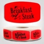 breakfast steak Label Red Dayglo Sticker