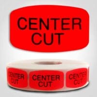 center cut Label Red Dayglo Sticker