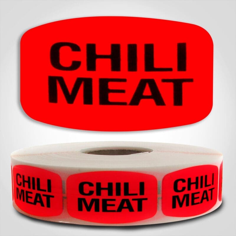 540030-1 chili meat Label Red Dayglo Sticker