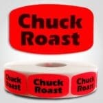 chuck roast Label Red Dayglo Sticker