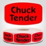 chuck tender Label Red Dayglo Sticker