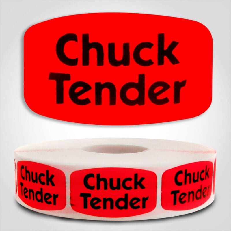 540036-1 chuck tender Label Red Dayglo Sticker