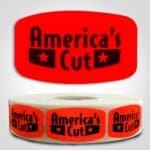 america's cut beef Label Red Dayglo Sticker
