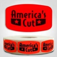 america's cut beef Label Red Dayglo Sticker