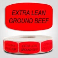 extra lean ground beef Label Red Dayglo Sticker