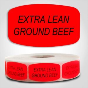 extra lean ground beef Label Red Dayglo Sticker