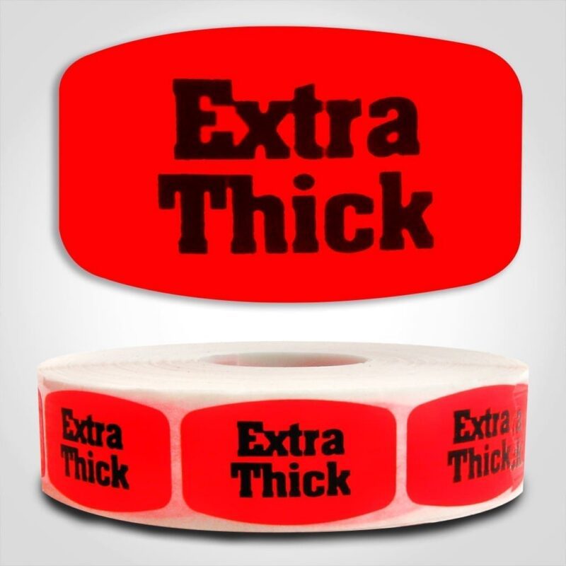 540046-1 extra thick meat Label Red Dayglo Sticker