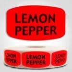 lemon pepper flavor Label Red Dayglo Sticker