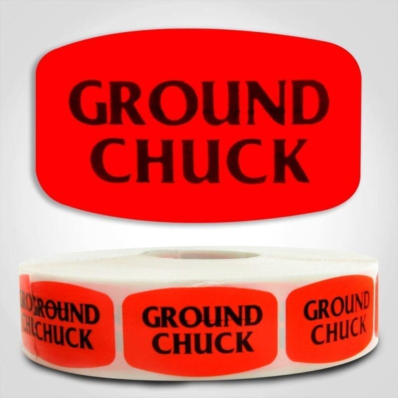 ground chuck Label Red Dayglo Sticker