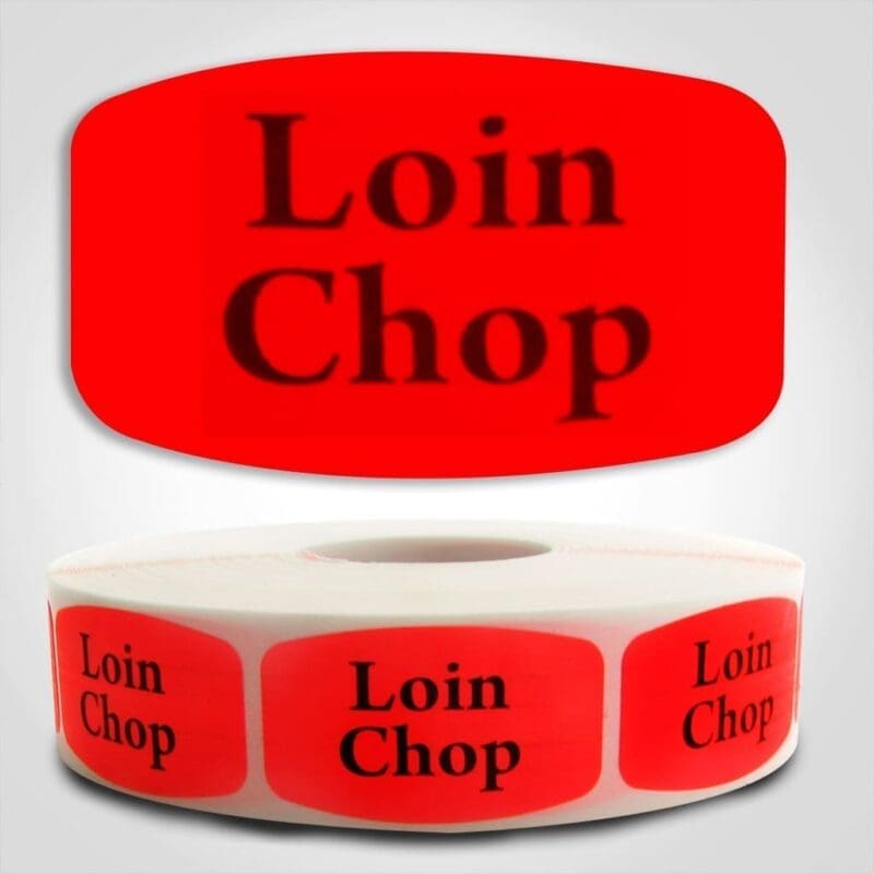540067-1 loin chop Label Red Dayglo Sticker
