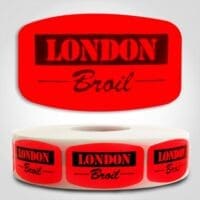 london broil Label Red Dayglo Sticker