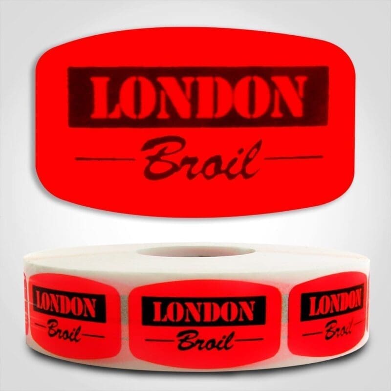 london broil Label Red Dayglo Sticker