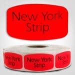 new york strip butcher Label Red Dayglo Sticker