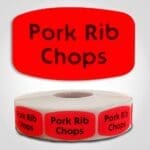 pork rib chops Label Red Dayglo Sticker
