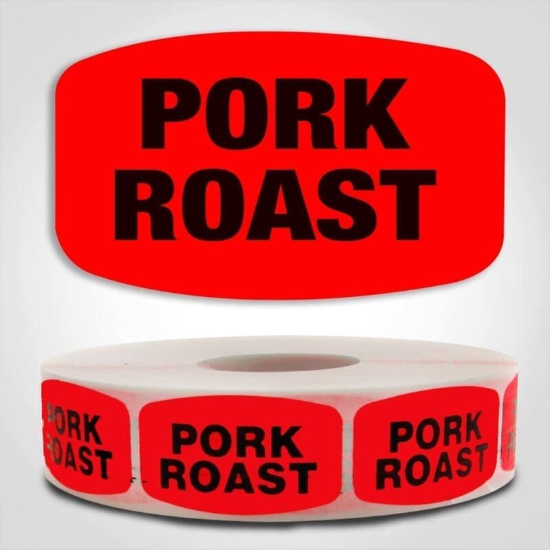 pork roast Label Red Dayglo Sticker
