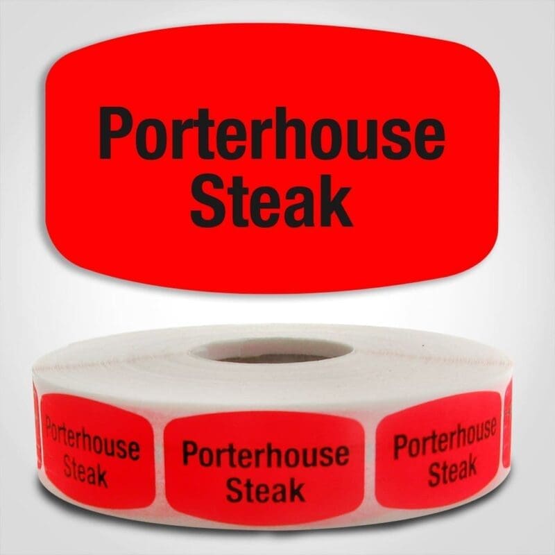 540090-1 poterhouse steak Label Red Dayglo Sticker