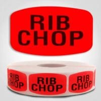rib chop Label Red Dayglo Sticker