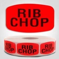 rib chop Label Red Dayglo Sticker