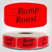 rump roast Label Red Dayglo Sticker