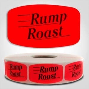 rump roast Label Red Dayglo Sticker