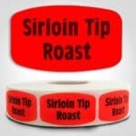 sirloin tip Label Red Dayglo Sticker