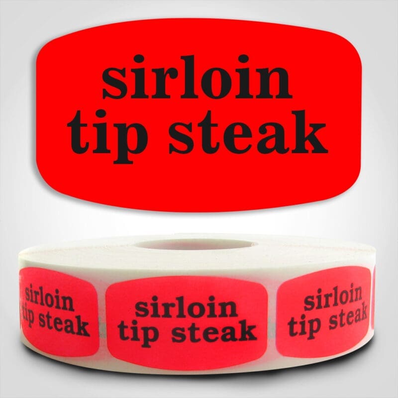 540105-1 sirloin tip steak Label Red Dayglo Sticker