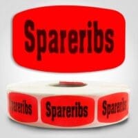 spareribs Label Red Dayglo Sticker