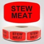 stew meat Label Red Dayglo Sticker