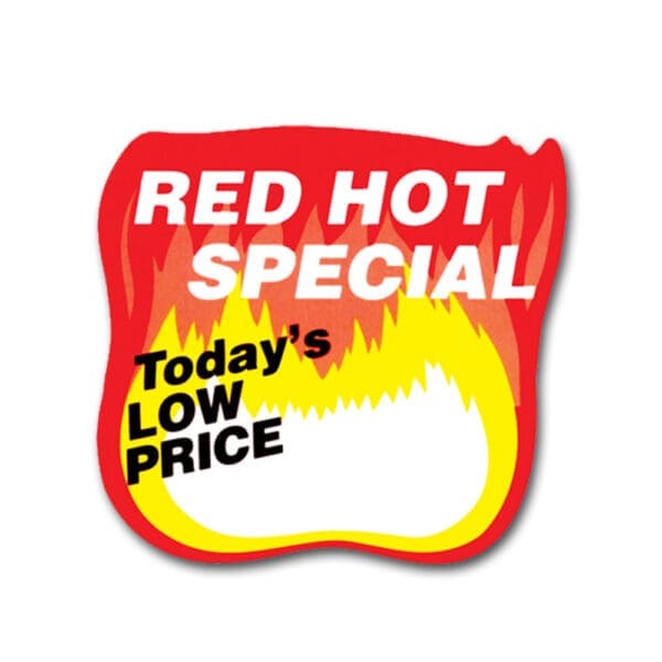 Red Hot Special Label on Die Cut Sticker with Room to Write in Price