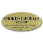 Smoked Cheddar Cheese Label Gold Foil Stick with ingredients