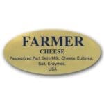 Farmer Cheese Label Gold Foil Stick with ingredients