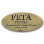 Feta Cheese Label Gold Foil Stick with ingredients