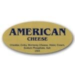 American Cheese Label Gold Foil Stick with ingredients